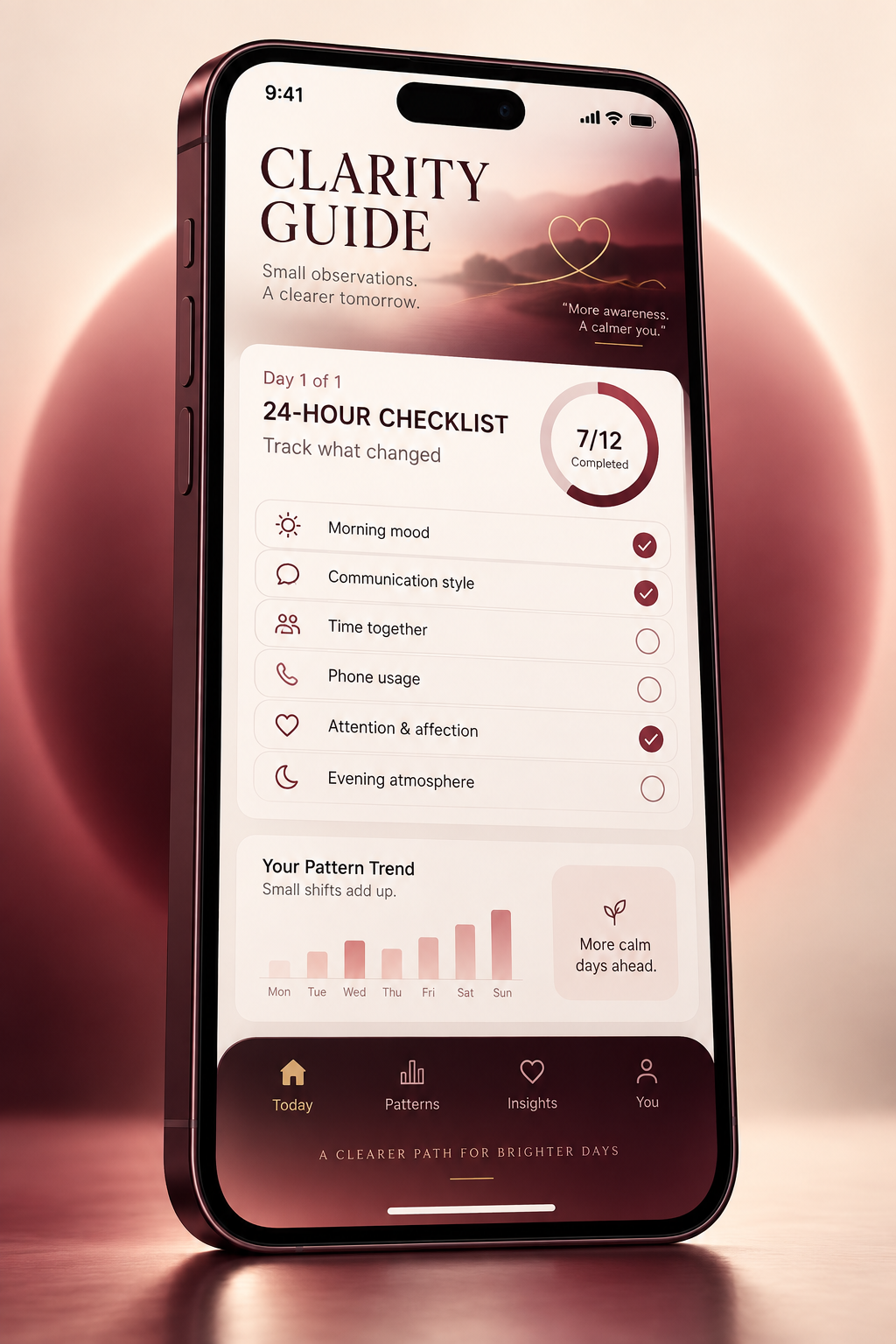 Clarity Guide app displayed on a smartphone